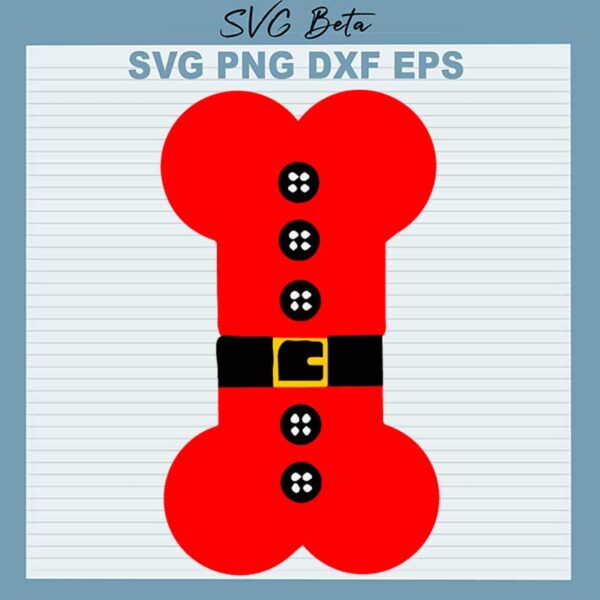 Santa Dog Bone SVG