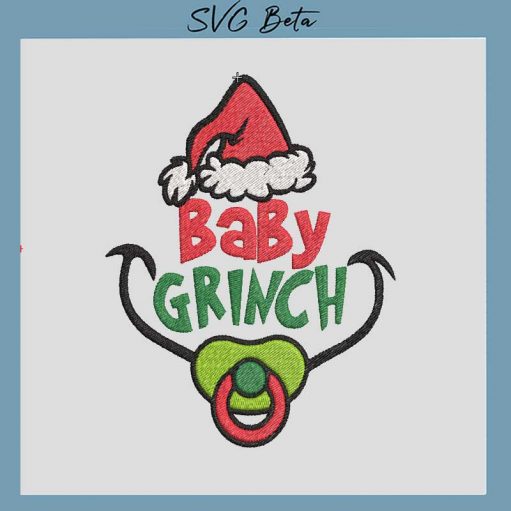 baby grinch embroidery design