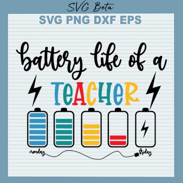 Battery life of a teacher svg