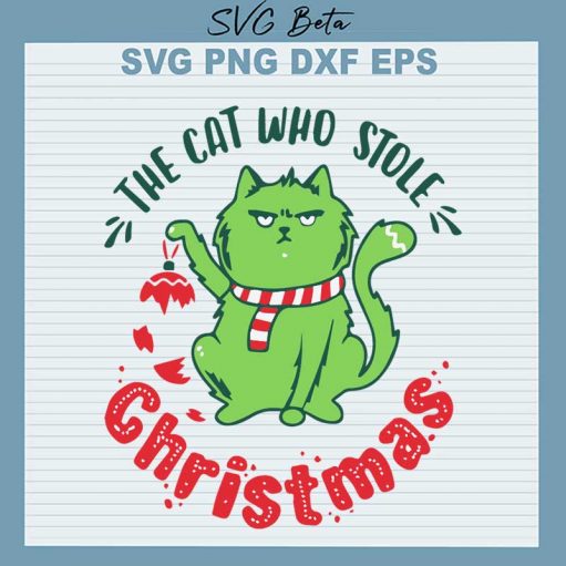 The cat who stole Christmas Svg