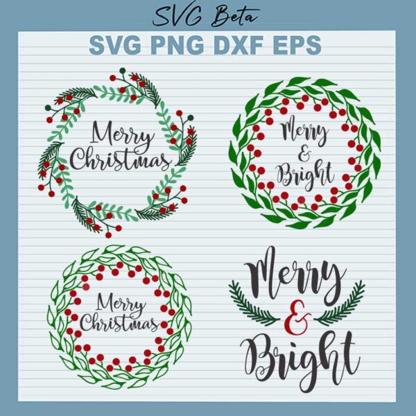 Merry Christmas Wreath SVG