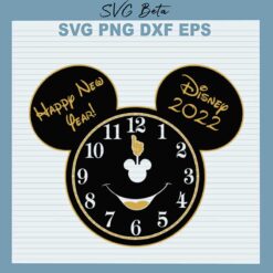 Happy new year disney clock svg