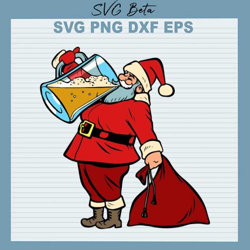 Santa Claus Drinking Beer SVG