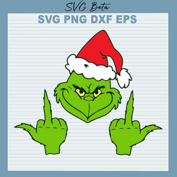 Santa Grinch Middle Finger SVG