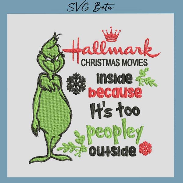 hallmark christmas movie grinch embroidery design