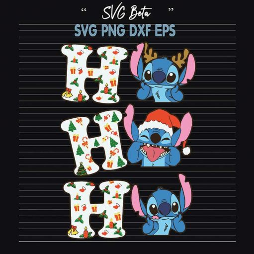 Ho Ho Ho Stitch Christmas Svg