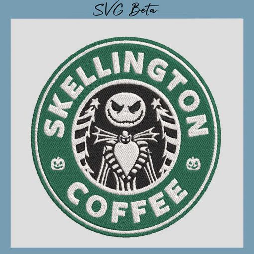 Jack Skellington Starbuck Coffee Embroidery Design