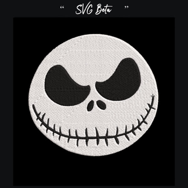 Jack skellington face embroidery design