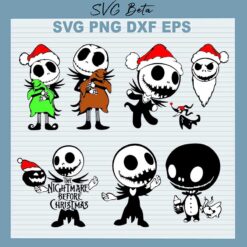 Christmas Oogie Boogie And Jack Skellington SVG, Santa Jack Skellington SVG, Xmas Jack Nightmare Before Christmas SVG PNG DXF cut file