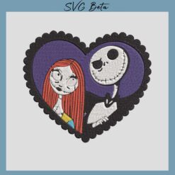 Jack and sally embroidery design