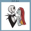 Jack and sally nightmare before christmas embroidery design