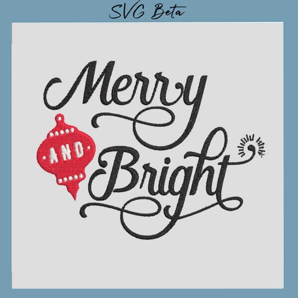 Merry and bright embroidery design