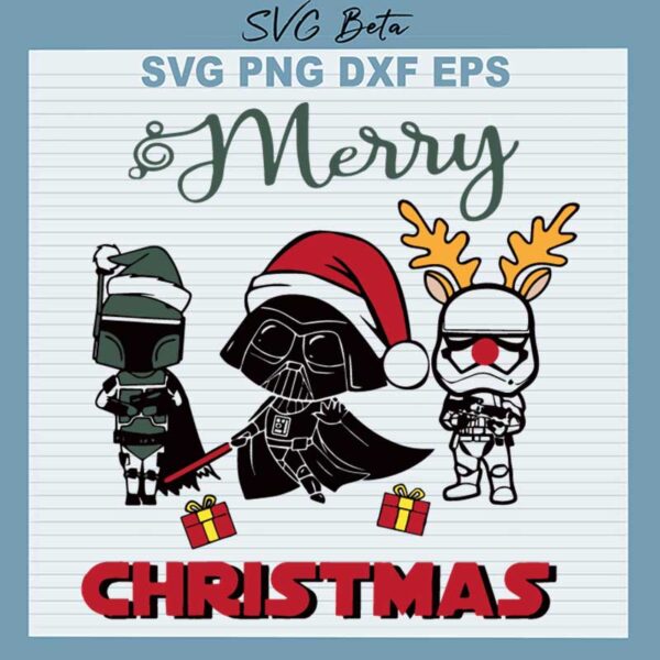 merry christmas star wars character svg