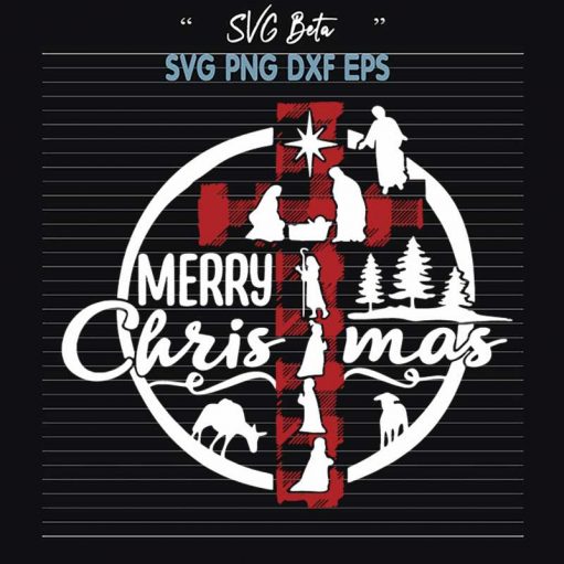 Merry Christmas Jesus Cross SVG