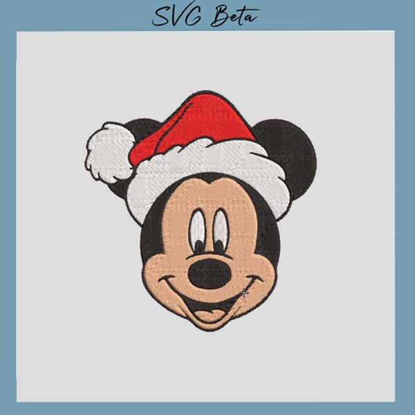 santa claus mickey embroidery design