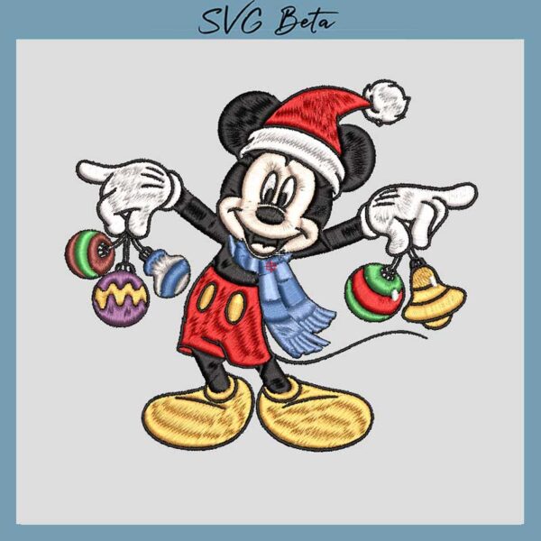 mickey christmas embroidery design