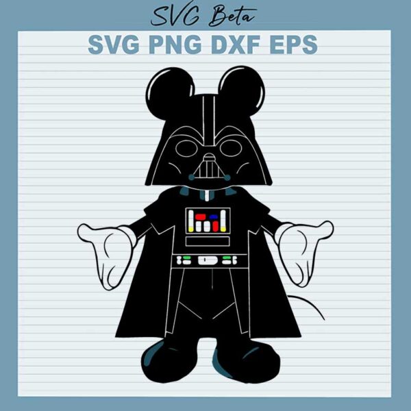 Mickey Darth Vader Star wars Svg, Mickey Darth Vader Svg, Disney Star wars SVG PNG DXF Cut File