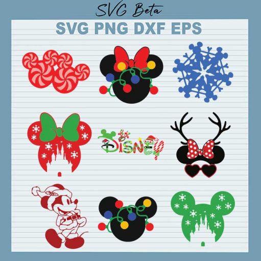 Mickey Minnie Christmas SVG