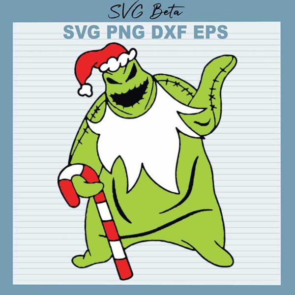 Santa Oogie Boogie SVG, The oogie Boogie with Candy Cane SVG, Christmas Oogie Boogie SVG PNG DXF Cut File