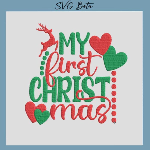 my first christmas embroidery design