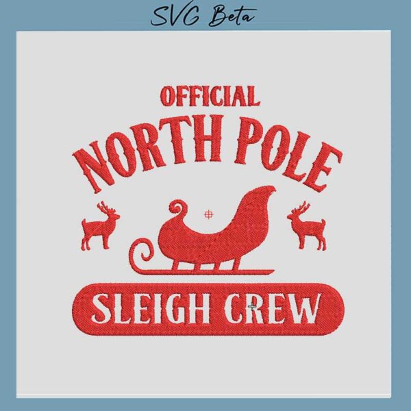 north pole christmas embroidery design