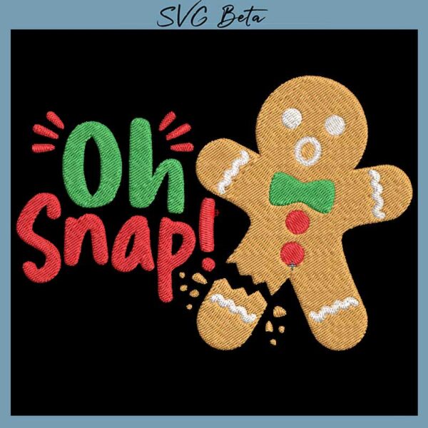 oh snap gingerbreadman embroidery design
