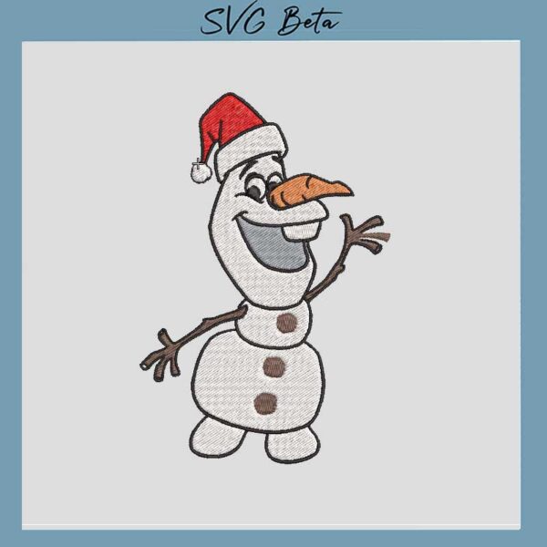 olaf frozen santa claus embroidery design