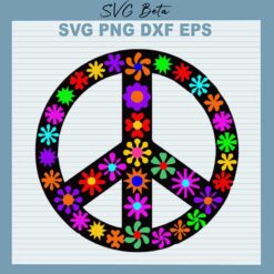 Floral Peace Symbol SVG