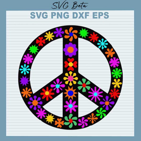 Floral Peace Symbol SVG