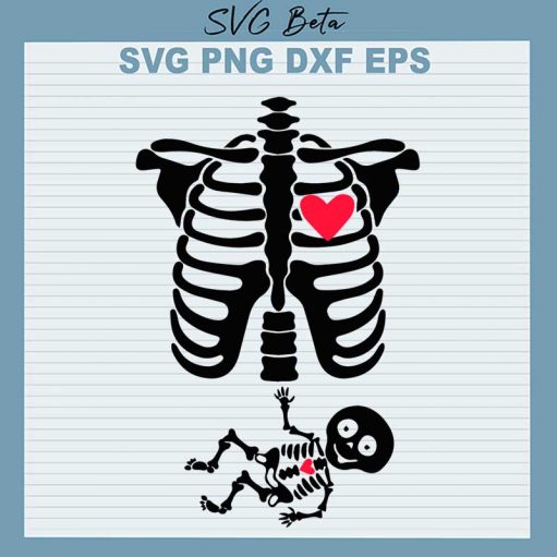 Pregnant Skeleton SVG