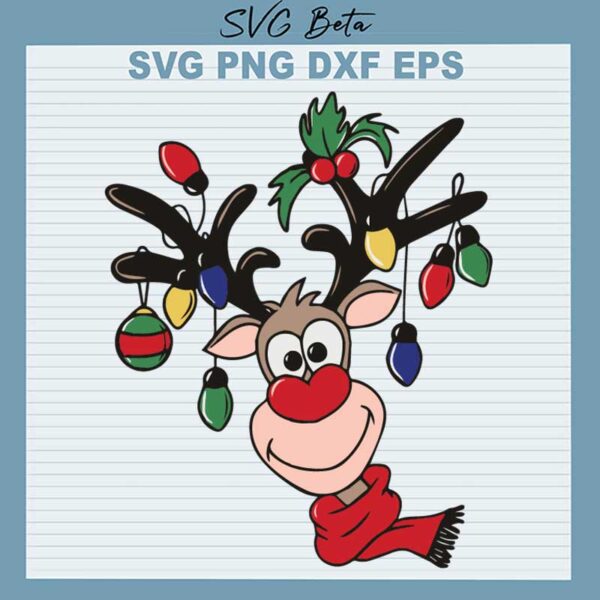 Reindeer Christmas Light SVG