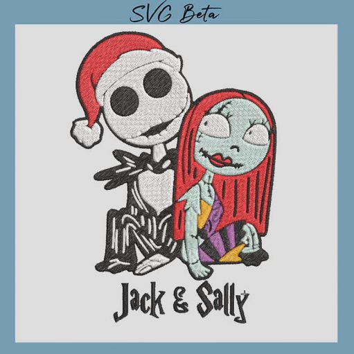 Jack And Sally Christmas Embroidery Design