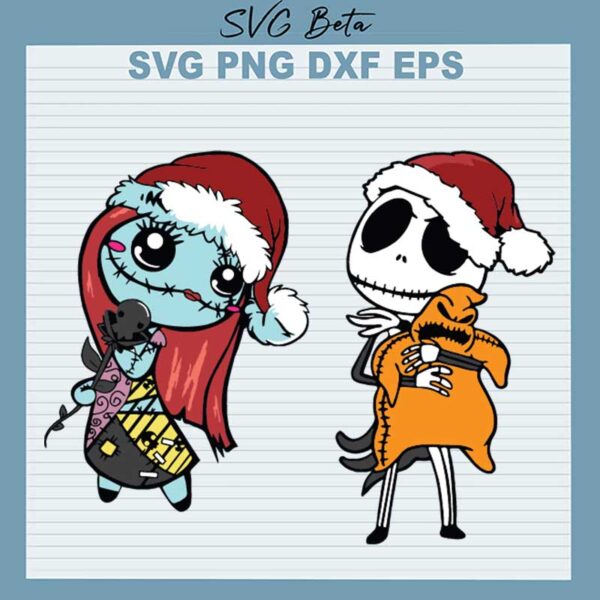 Santa Sally And Jack Skellington SVG