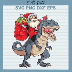Santa Riding Dinosaur SVG
