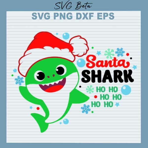 Santa Shark Ho Ho Ho SVG