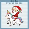 Santa Ridimg Unicorn Svg
