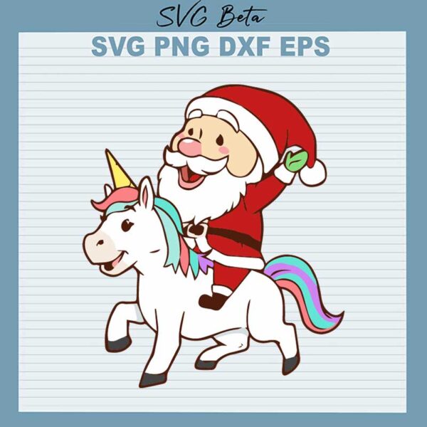 Santa ridimg unicorn svg
