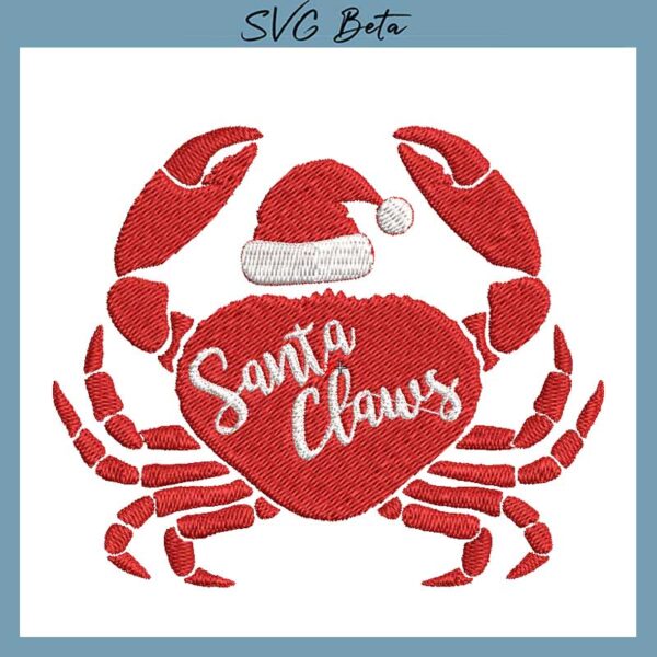 santa claws christmas embroidery design