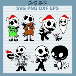 Jack Skellington Santa SVG, Jack Holding Oogie Boogie SVG, Nightmare before Christmas SVG, Oogie Boogie SVG PNG DXF Cut File