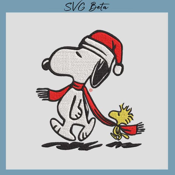 snoopy christmas embroidery design