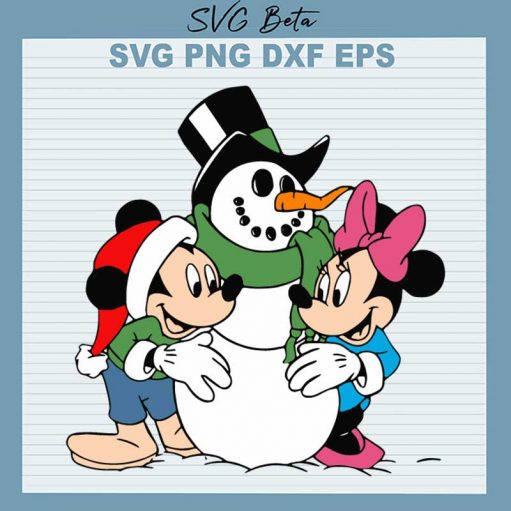 Mickey Minnie Snowman SVG