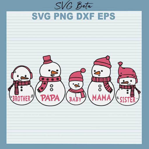 Snowman Family Christmas SVG