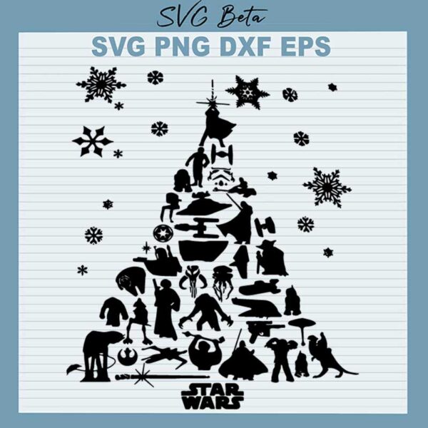 Star Wars Christmas Tree SVG, Star Wars Christmas SVG, Disney Star Wars Movie SVG