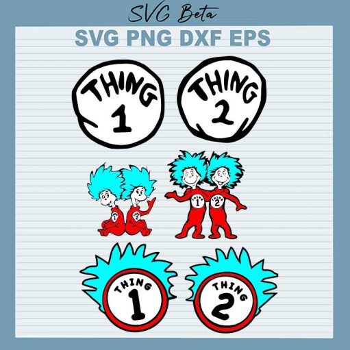 Dr Seuss Thing 1 Thing 2 Svg