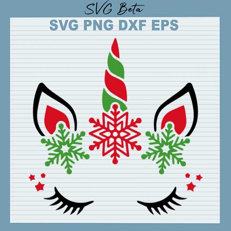 Snowflake Unicorn SVG, Merry Christmas Unicorn SVG, Xmas Unicorn SVG