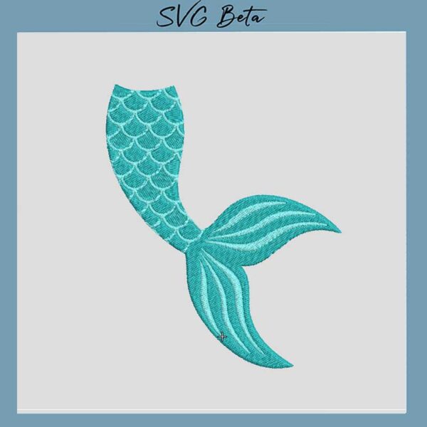mermaid tail embroidery design