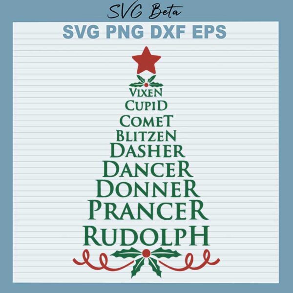 Donner Prancer Rudolph Christmas SVG