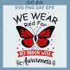 We Wear Red For Red Ribbon Awareness Svg