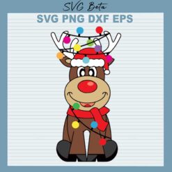 Reindeer with Christmas light svg