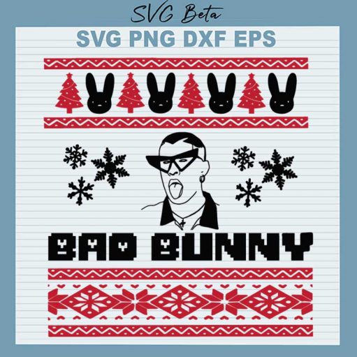 Bad Bunny Ugly Christmas Sweater Svg